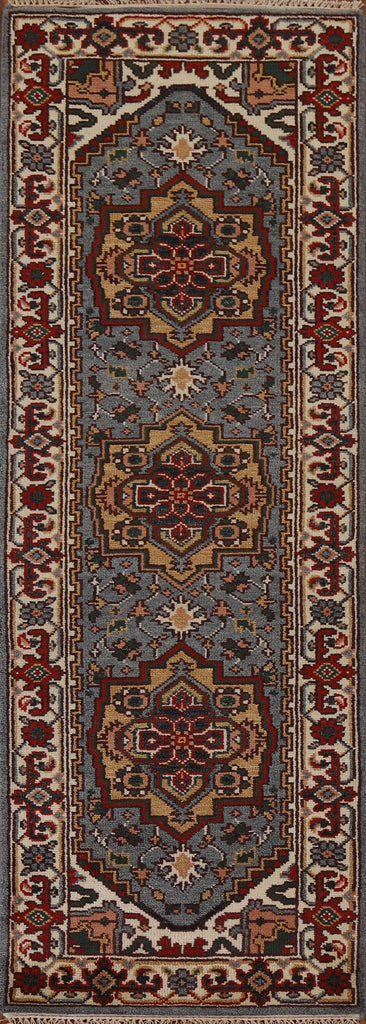 Geometric Heriz Serapi Runner Rug 3x8