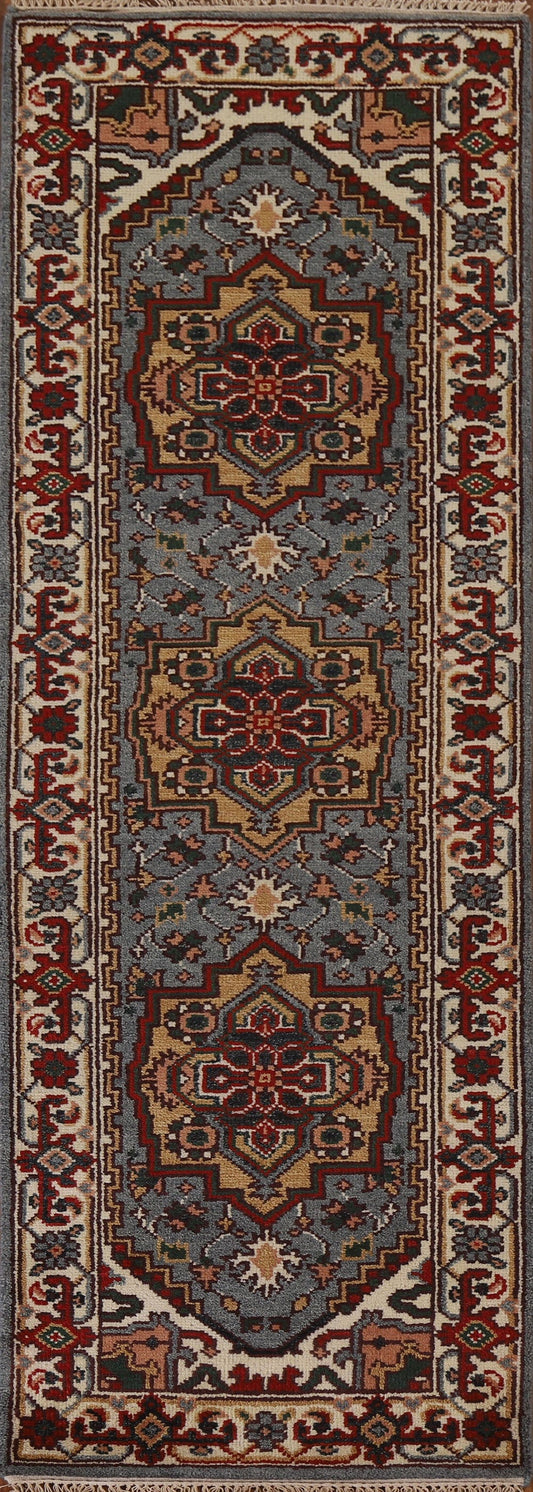 Geometric Heriz Serapi Runner Rug 3x8