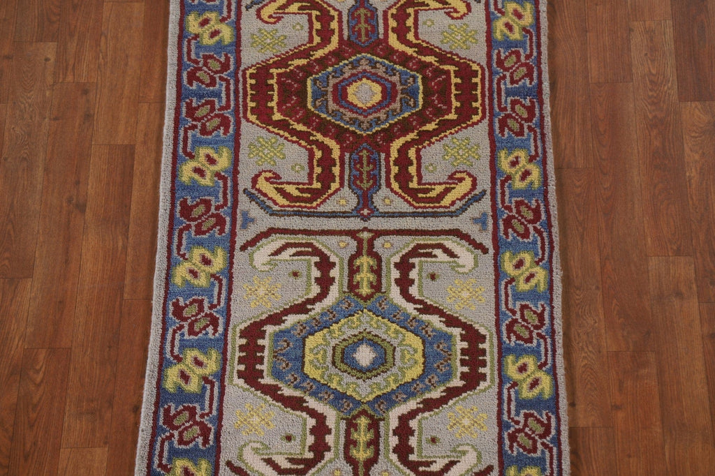 Heriz Serapi Geometric  Runner Rug Wool 3x10