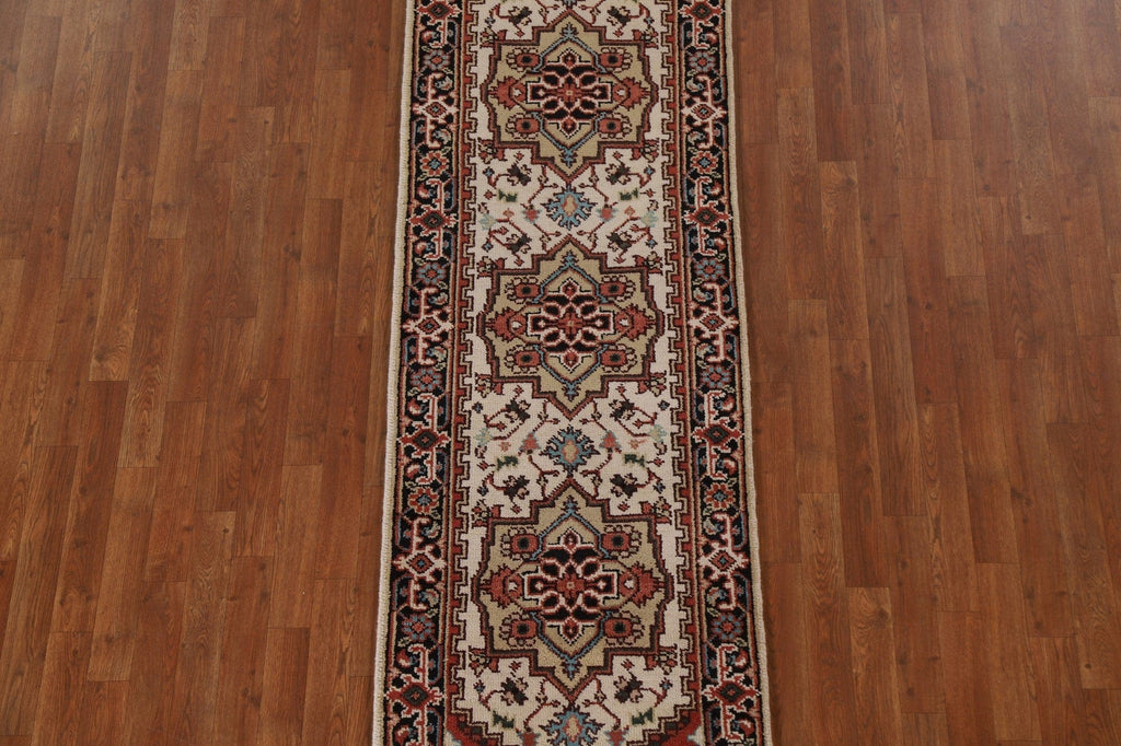 Geometric Heriz Serapi Runner Rug 3x8