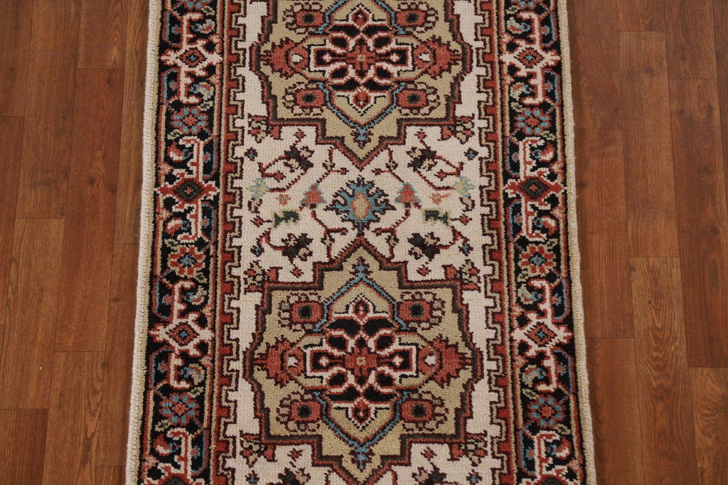 Geometric Heriz Serapi Runner Rug 3x8