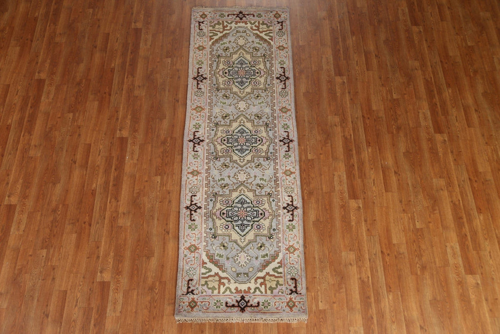 Geometric Heriz Serapi Runner Rug 3x8