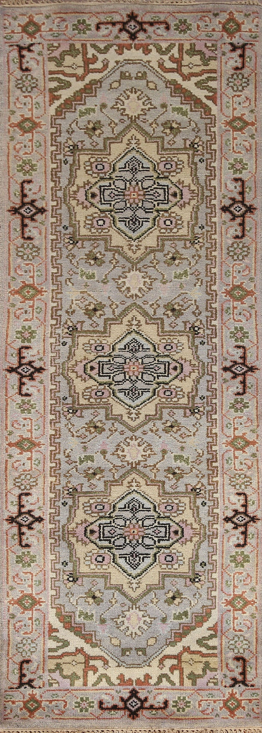 Geometric Heriz Serapi Runner Rug 3x8