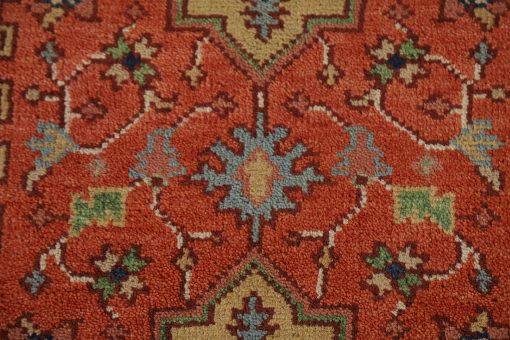 Orange Geometric Heriz Serapi Runner Rug 3x12