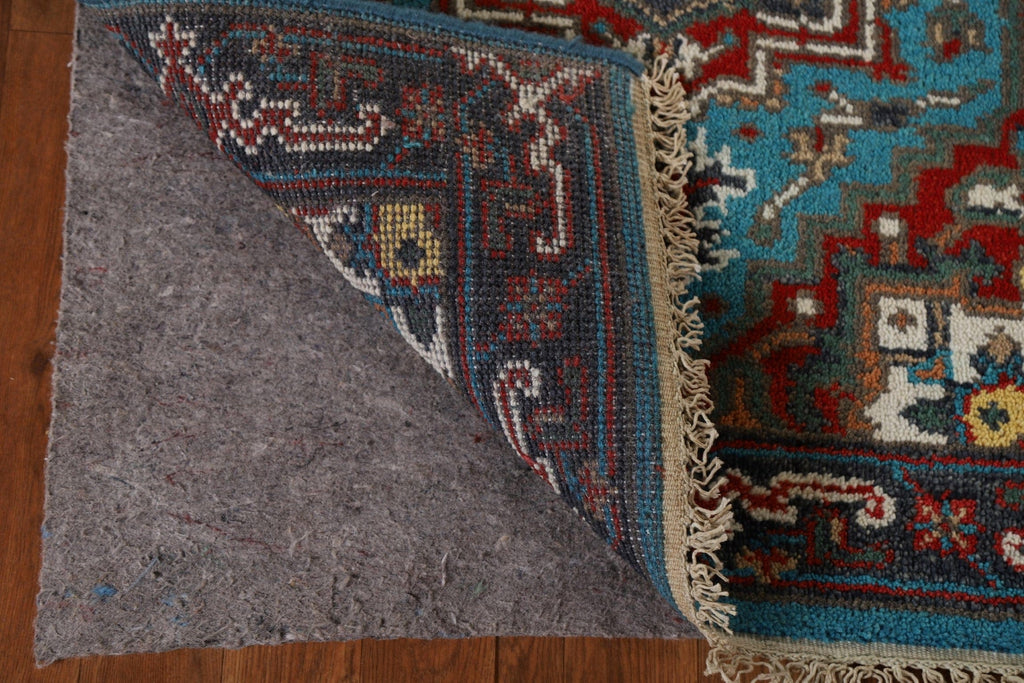 Geometric Heriz Serapi Runner Rug Wool 3x8