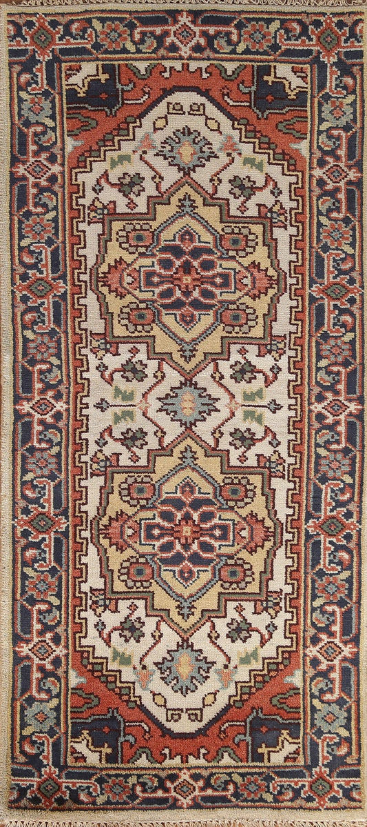 Geometric Heriz Serapi Rug 3x6