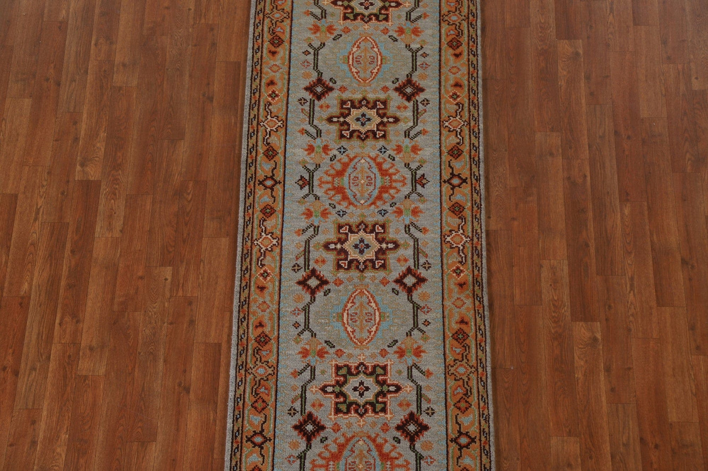 Geometric Heriz Serapi Runner Rug 3x8