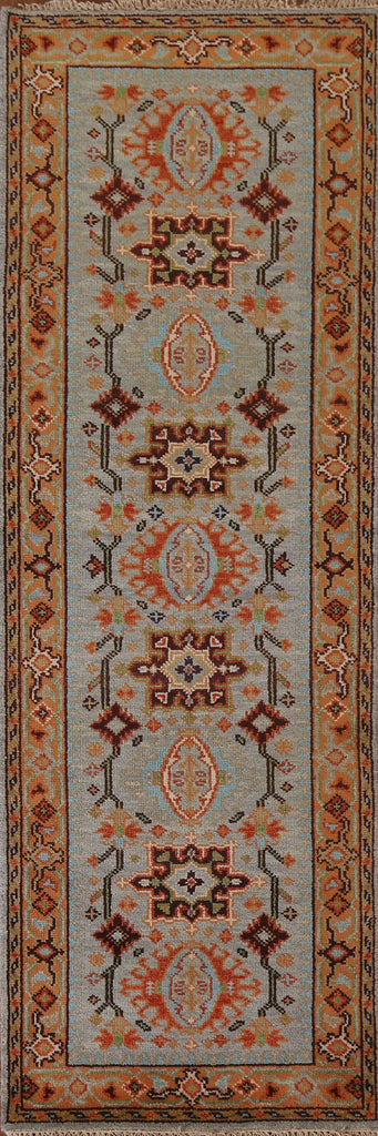 Geometric Heriz Serapi Runner Rug 3x8