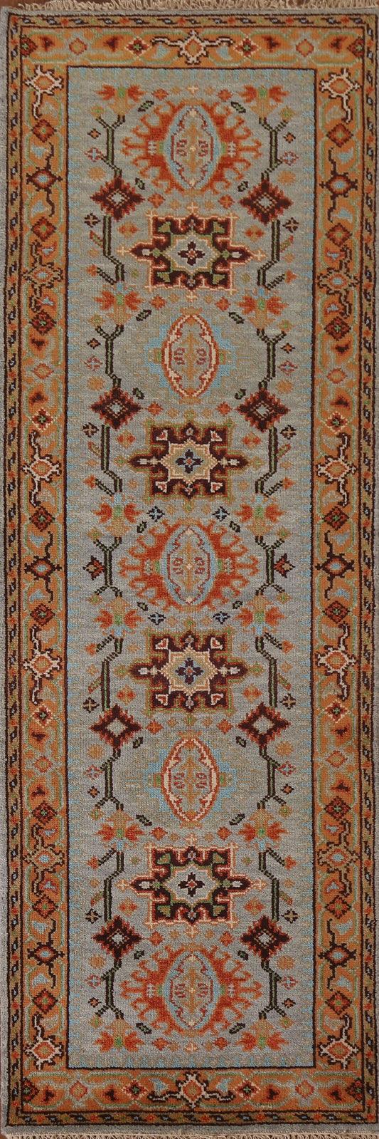 Geometric Heriz Serapi Runner Rug 3x8