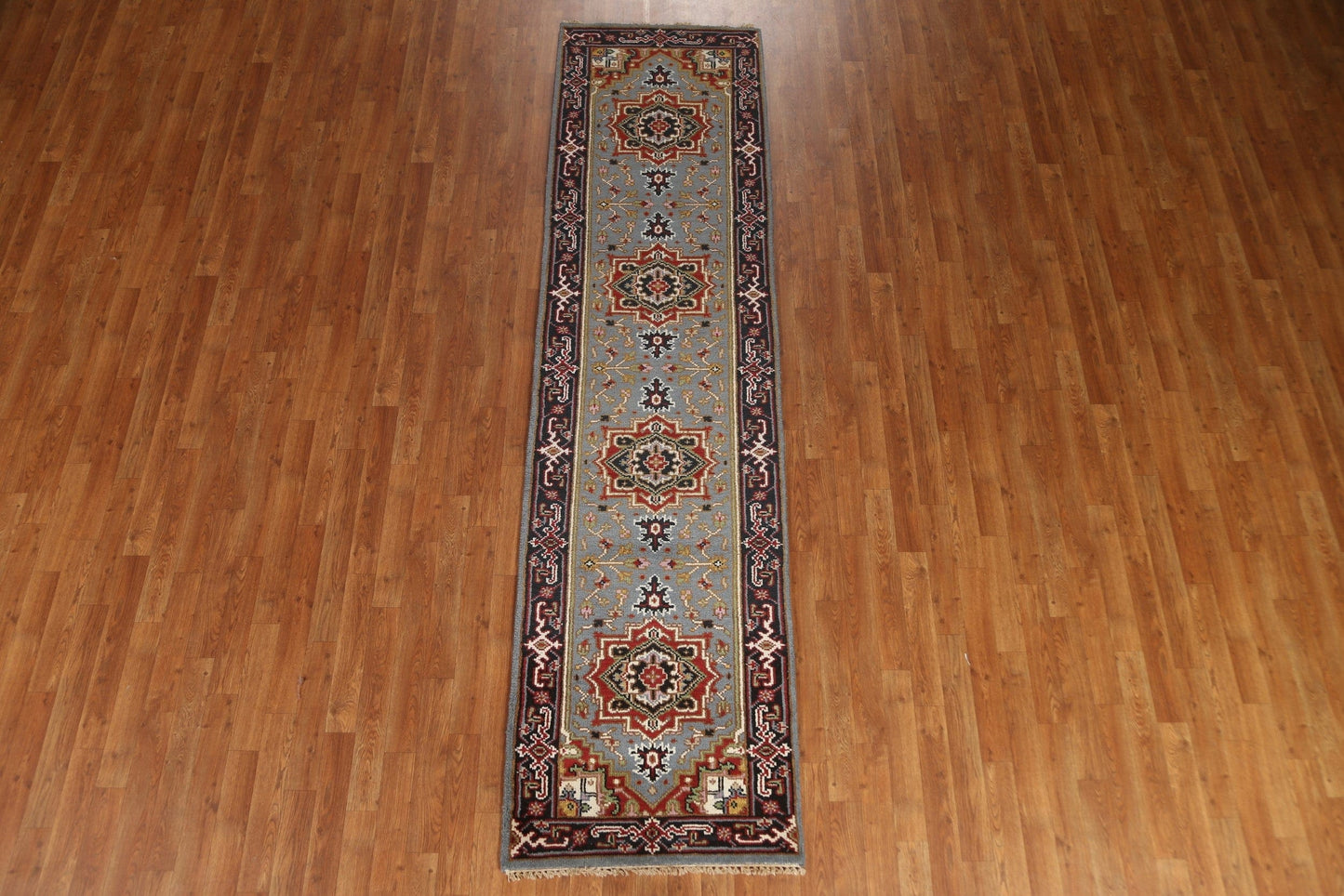 Geometric Heriz Serapi Runner Rug 3x10