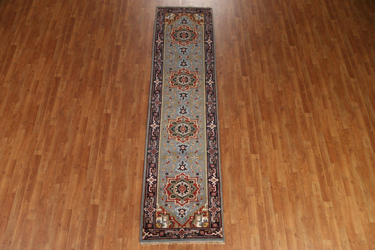 Geometric Heriz Serapi Runner Rug 3x10