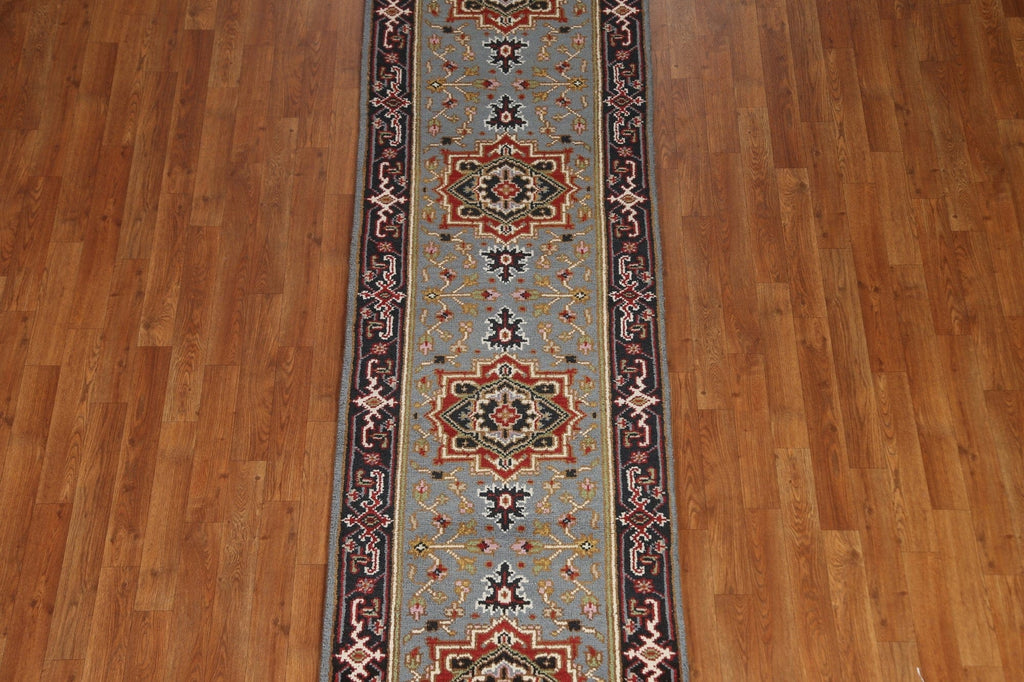 Geometric Heriz Serapi Runner Rug 3x10