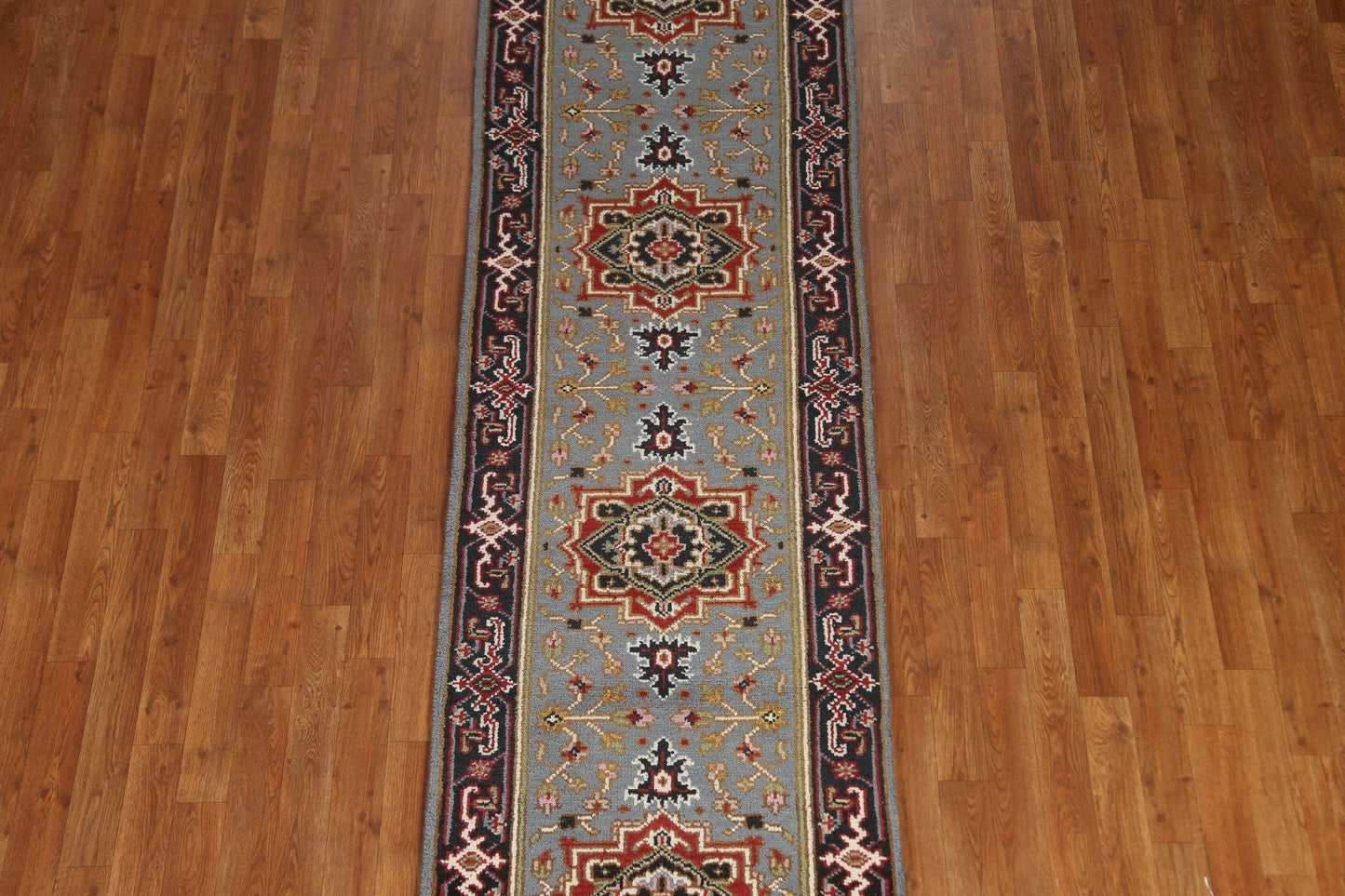 Geometric Heriz Serapi Runner Rug 3x10