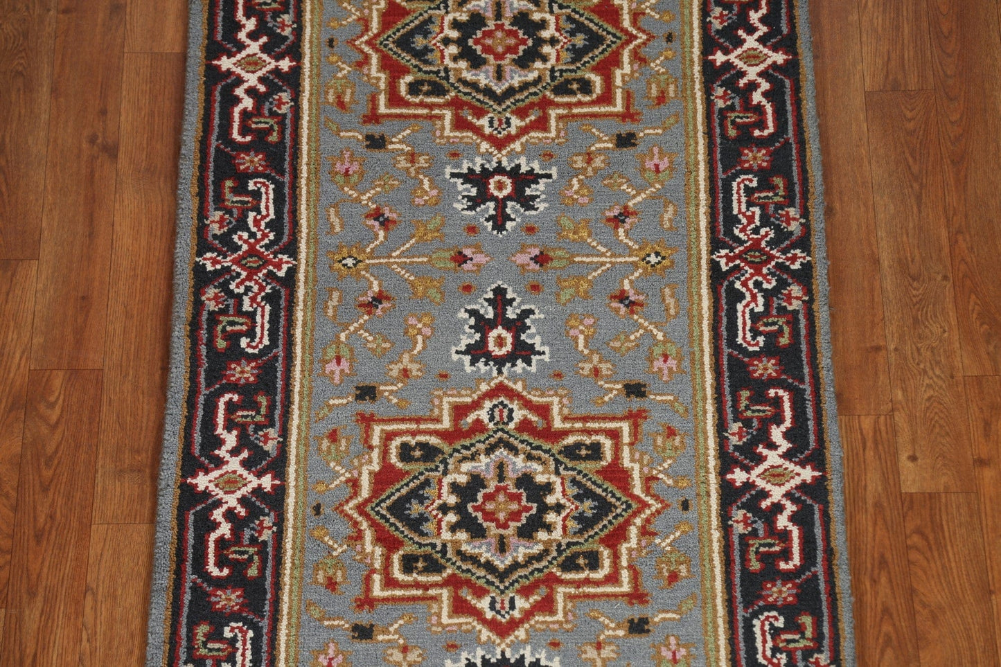 Geometric Heriz Serapi Runner Rug 3x10