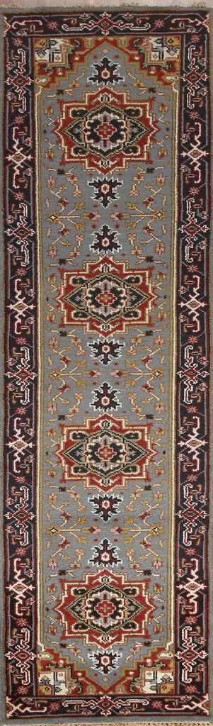 Geometric Heriz Serapi Runner Rug 3x10