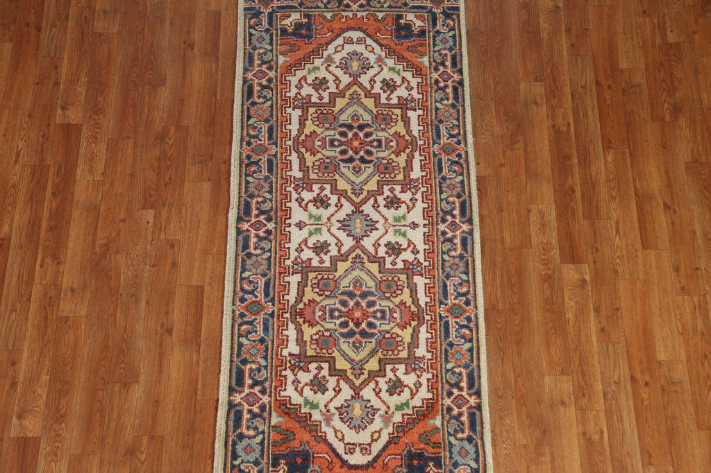 Geometric Ivory Heriz Serapi Rug 3x6