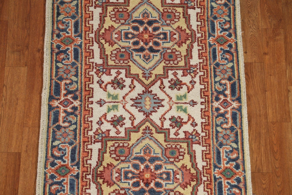 Geometric Ivory Heriz Serapi Rug 3x6