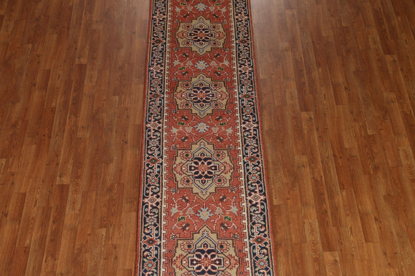 Geometric Heriz Serapi Runner Rug 3x12