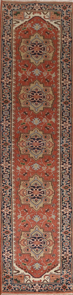 Geometric Heriz Serapi Runner Rug 3x12