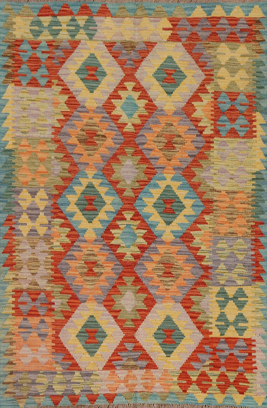 Geometric Kilim Reversible Area Rug 4x6