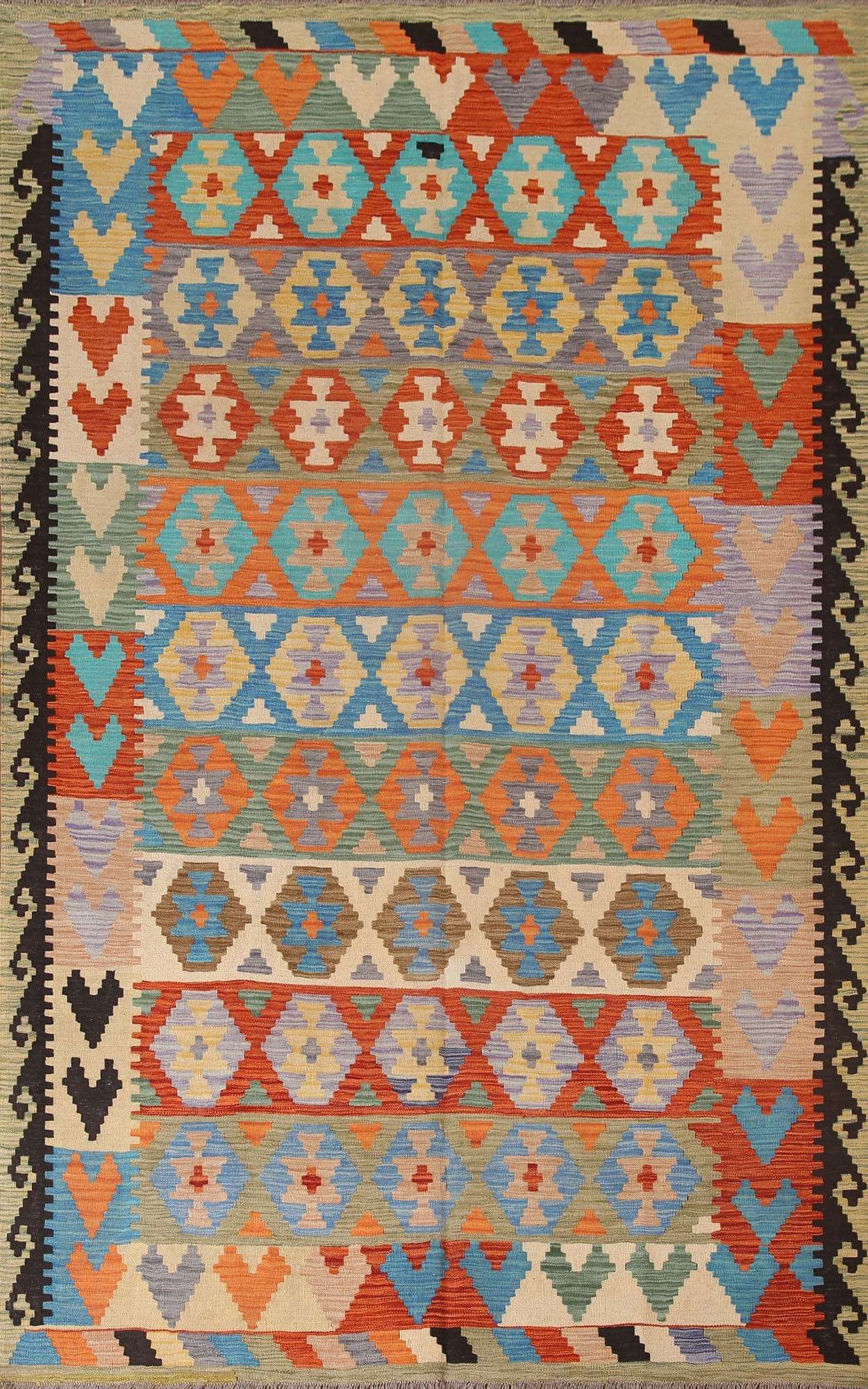 Kilim Reversible Area Rug 6x10