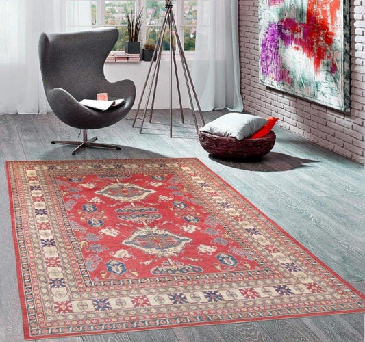 Kazak Collection Hand-Knotted Wool Area Rug- 9' 7" X 13' 4" 