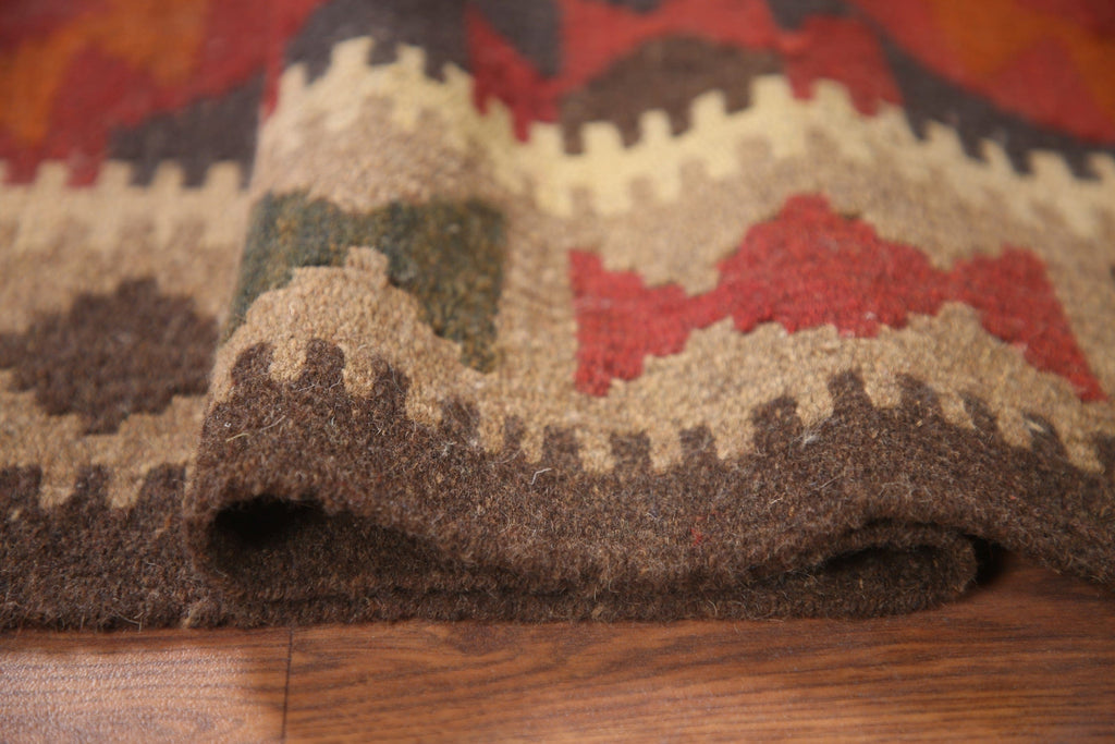 Reversible Wool Kilim Oriental Runner Rug 3x7