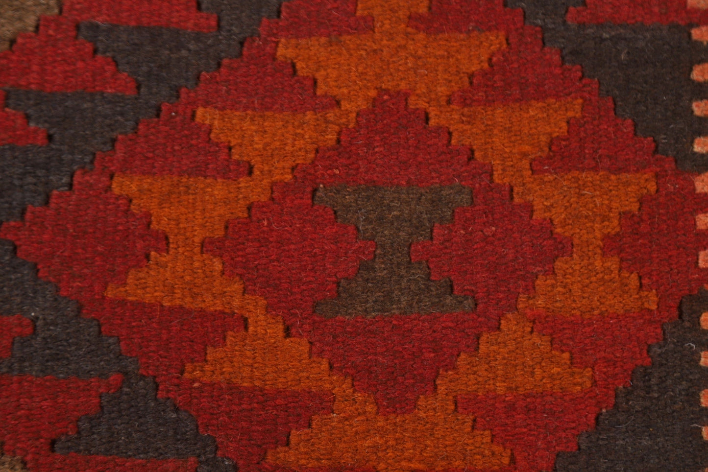 Geometric Wool Kilim Oriental Rug 3x7