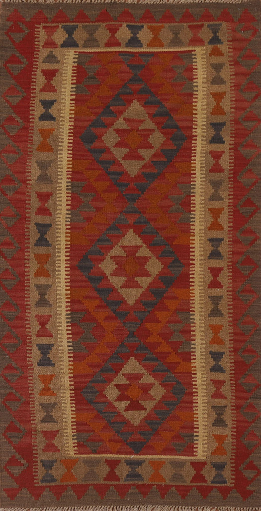 Geometric Kilim Oriental Runner Rug 3x7