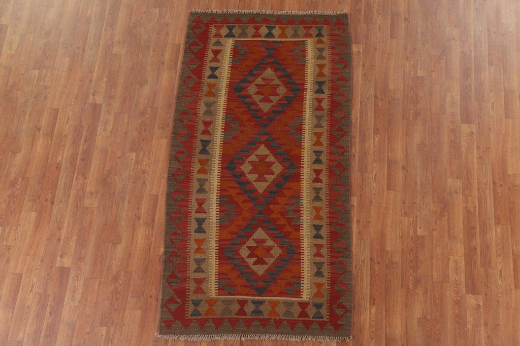 Geometric Kilim Oriental Runner Rug 3x7