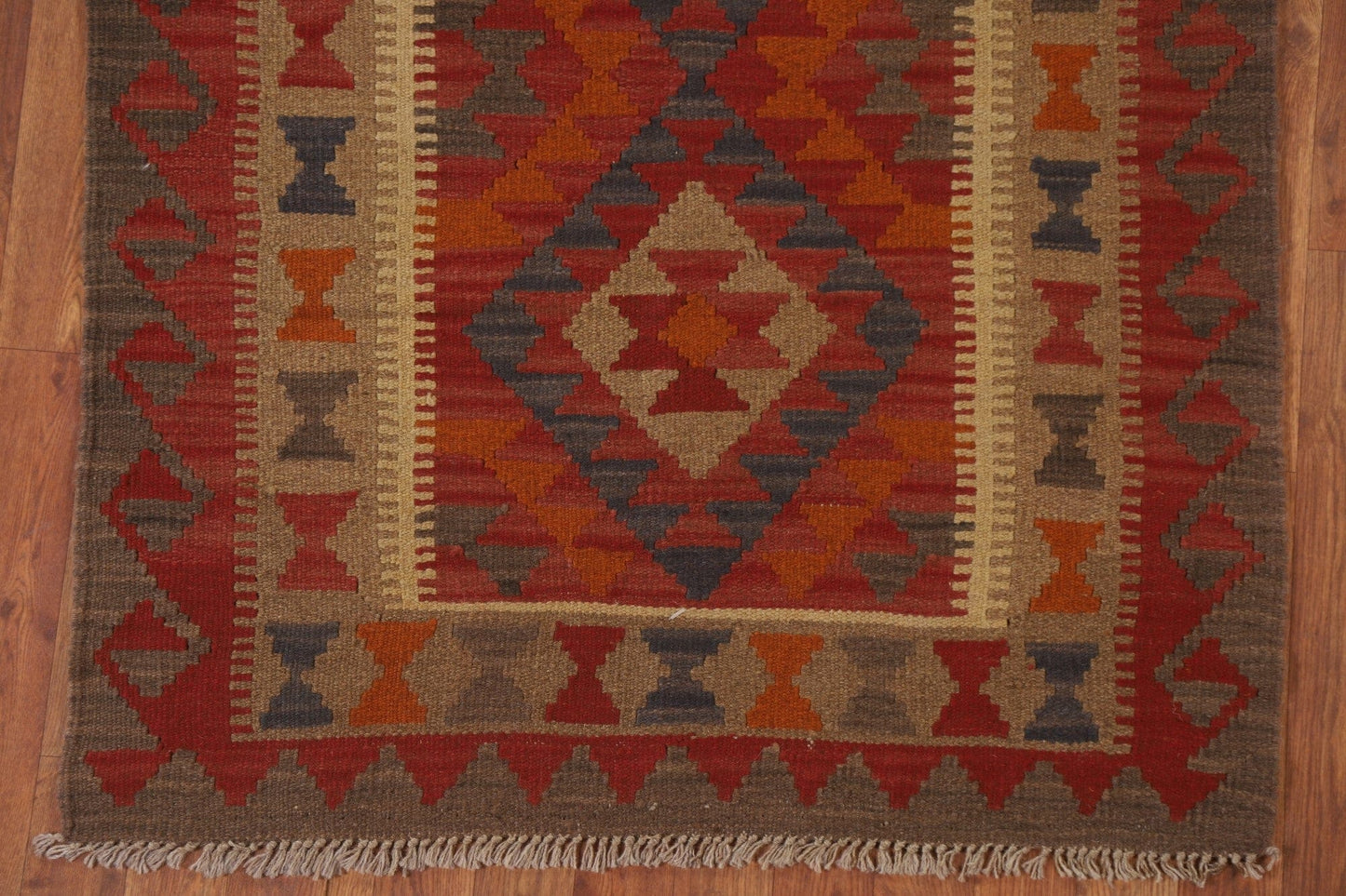 Geometric Kilim Oriental Runner Rug 3x7