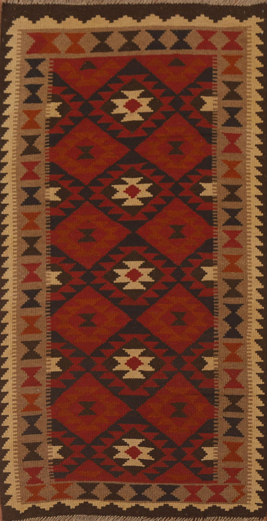 Geometric Kilim Oriental Runner Rug 3x7