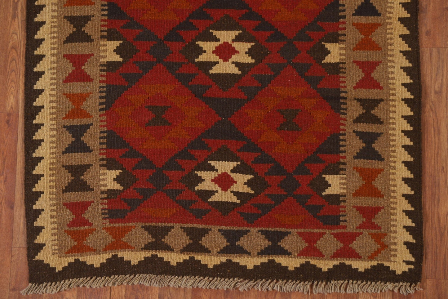 Geometric Kilim Oriental Runner Rug 3x7