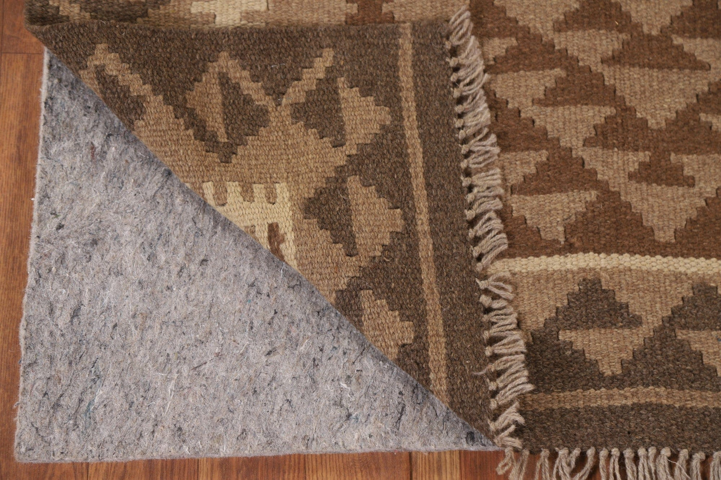 Brown Kilim Reversible Wool Area Rug 3x6