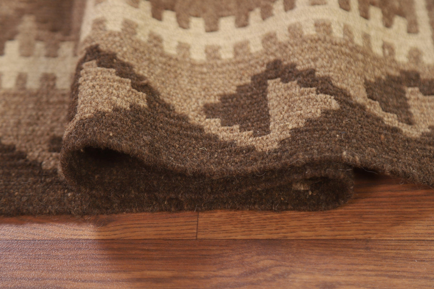 Brown Kilim Reversible Wool Area Rug 3x5