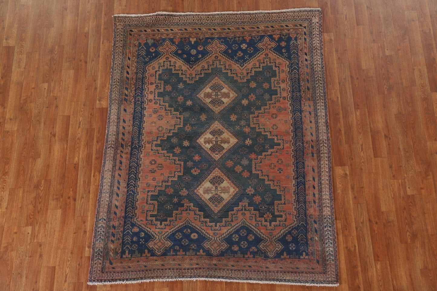 Antique Vegetable Dye Sirjan Persian Area Rug 5x6