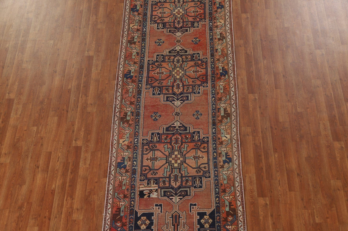 Vintage Hamedan Persian Runner Rug 4x13