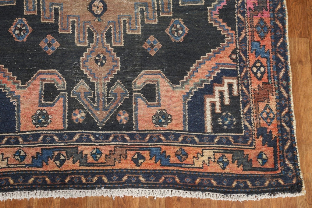 Geometric Hamedan Persian Runner Rug 4x9