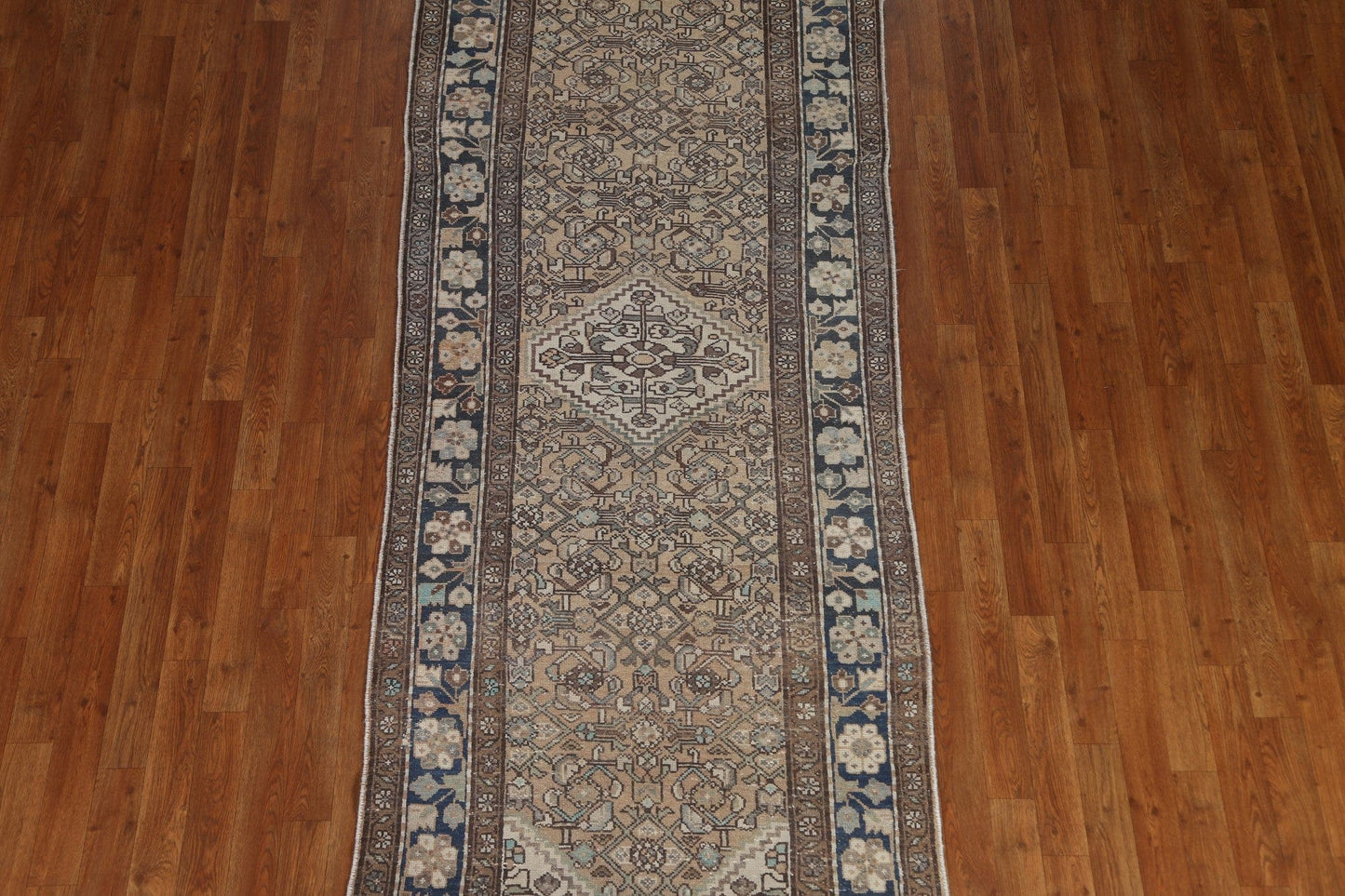 Geometric Hamedan Persian Runner Rug 3x10