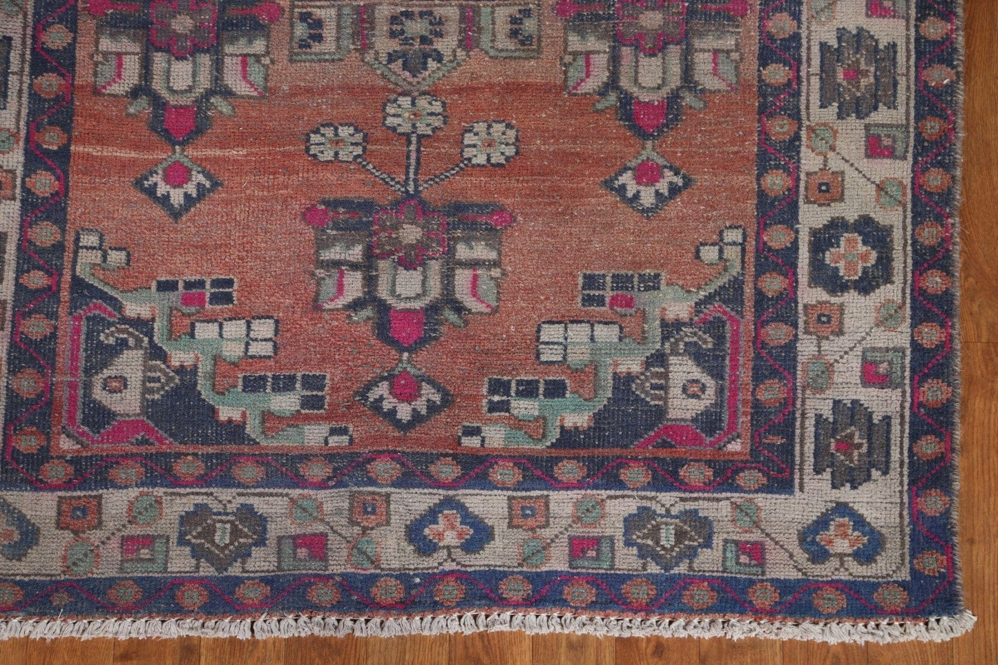 Vintage Hamedan Persian Area Rug 4x7