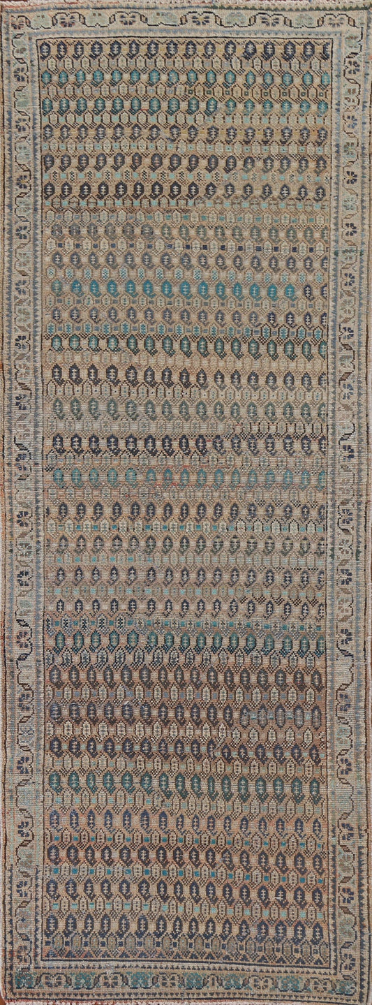 Vintage Wool Botemir Persian Runner Rug 3x10