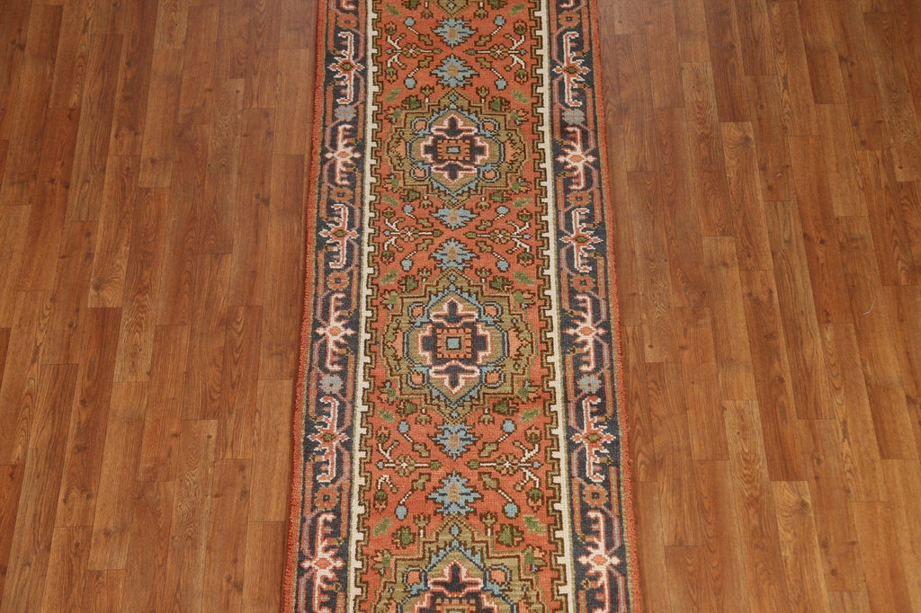 Geometric Heriz Serapi Runner Rug 3x10