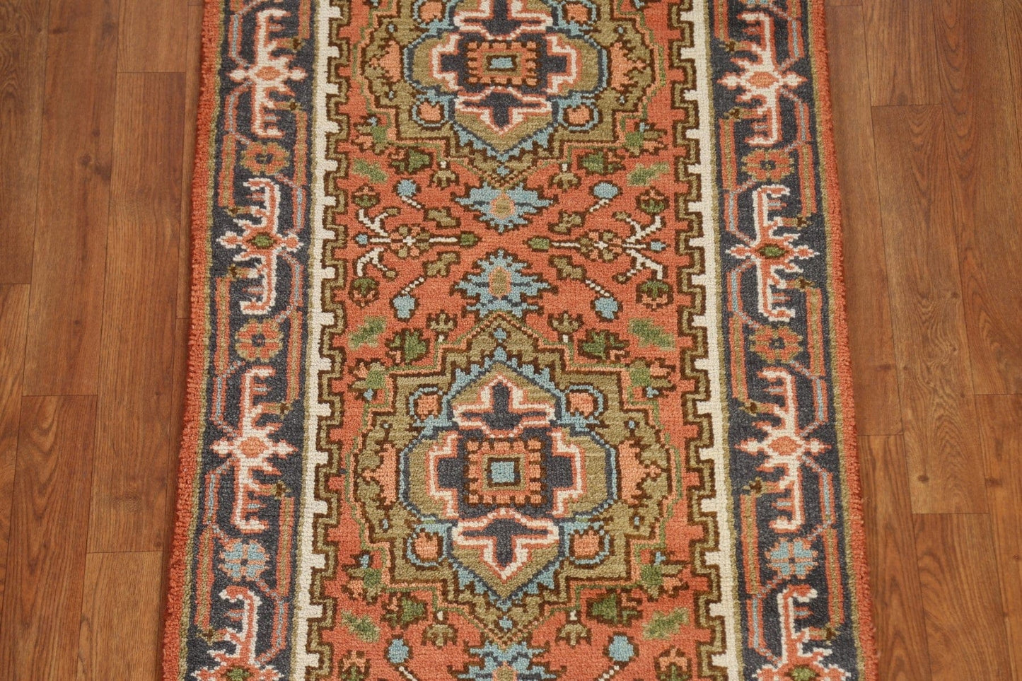 Geometric Heriz Serapi Runner Rug 3x10