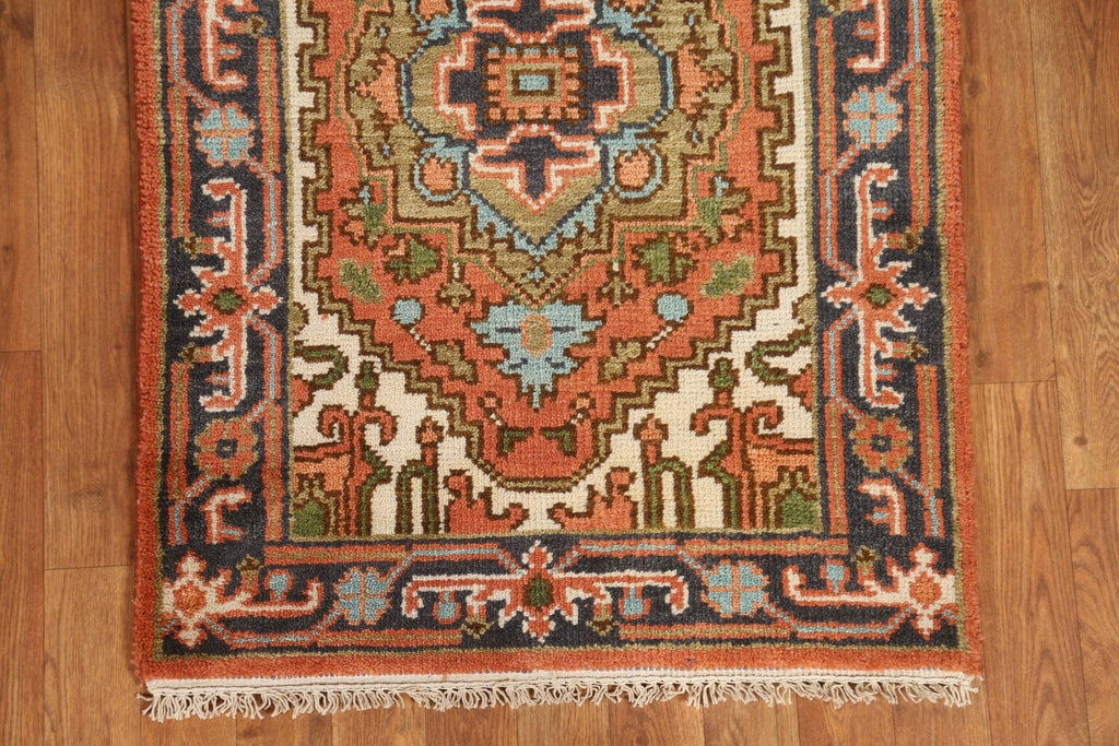 Geometric Heriz Serapi Runner Rug 3x10