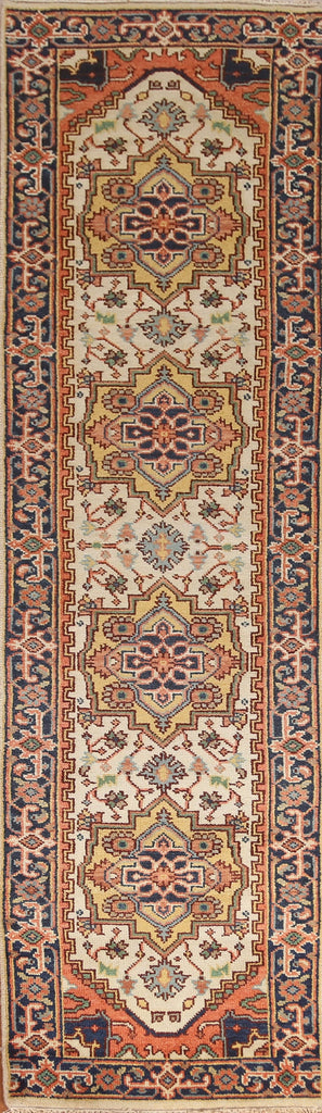 Geometric Heriz Serapi Runner Rug 3x10