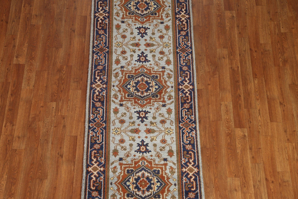 Geometric Heriz Serapi Runner Rug 3x8