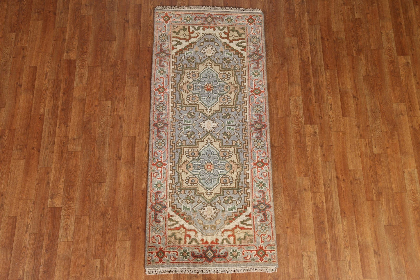 Geometric Wool Heriz Serapi Rug 3x6