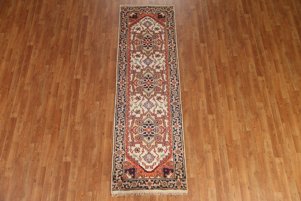 Geometric Heriz Serapi Runner Rug 3x8