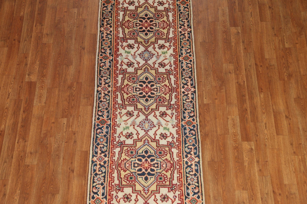 Geometric Heriz Serapi Runner Rug 3x8