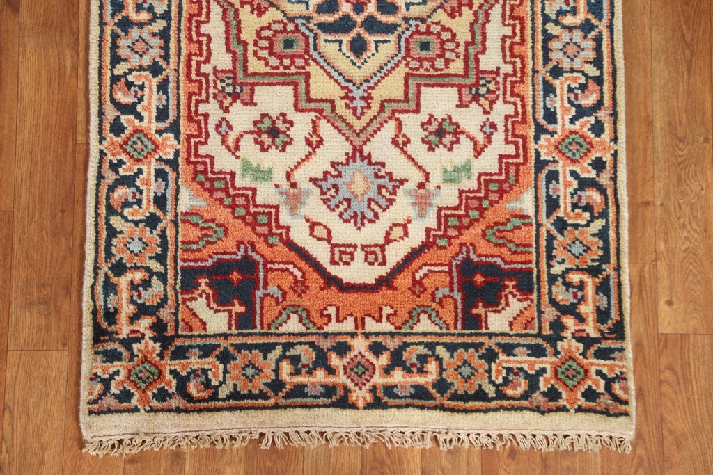 Geometric Heriz Serapi Runner Rug 3x8